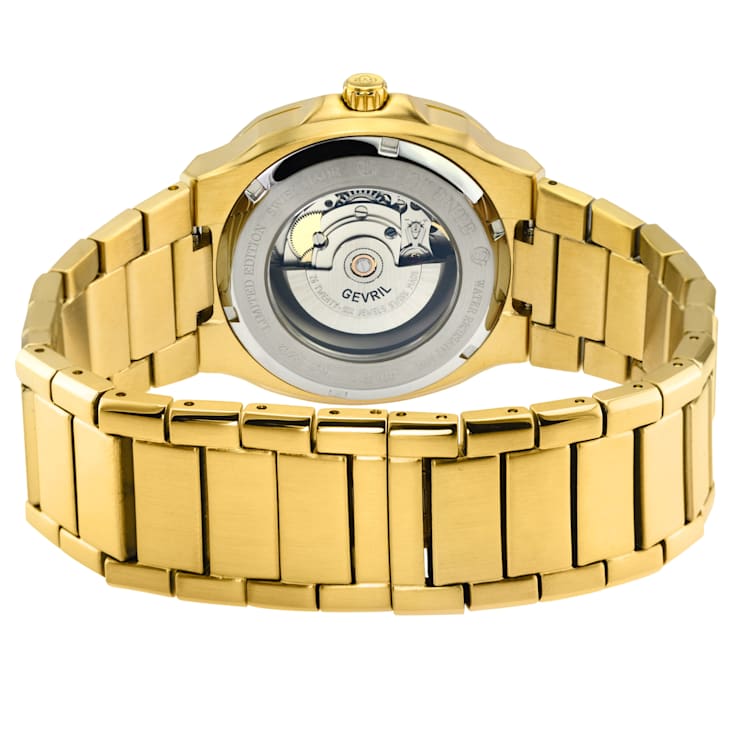 GV2 Men's Potente Moon Phase Swiss Automatic Watch, IPYG Stainless Steel Bracelet