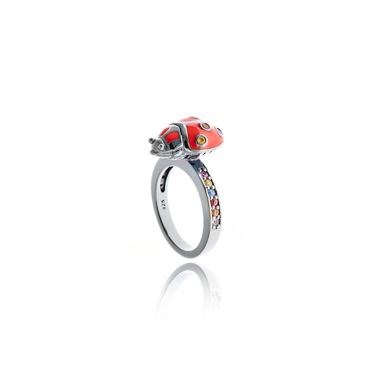MCL Design Sapphire Ladybug Ring