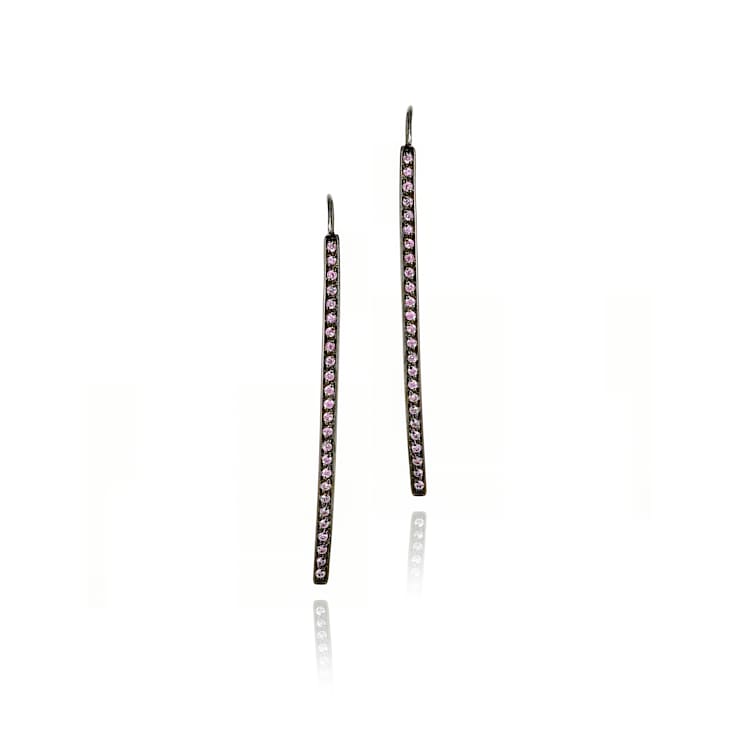 MCL Design Pink Sapphire Arc Drop Earrings