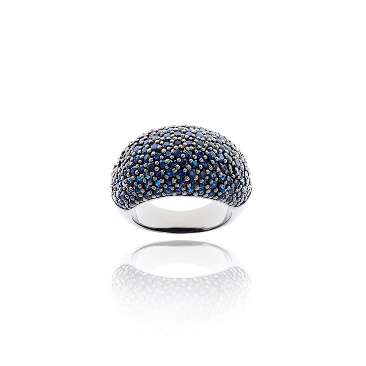 MCL Design Blue Sapphire Stardust Pave Ring