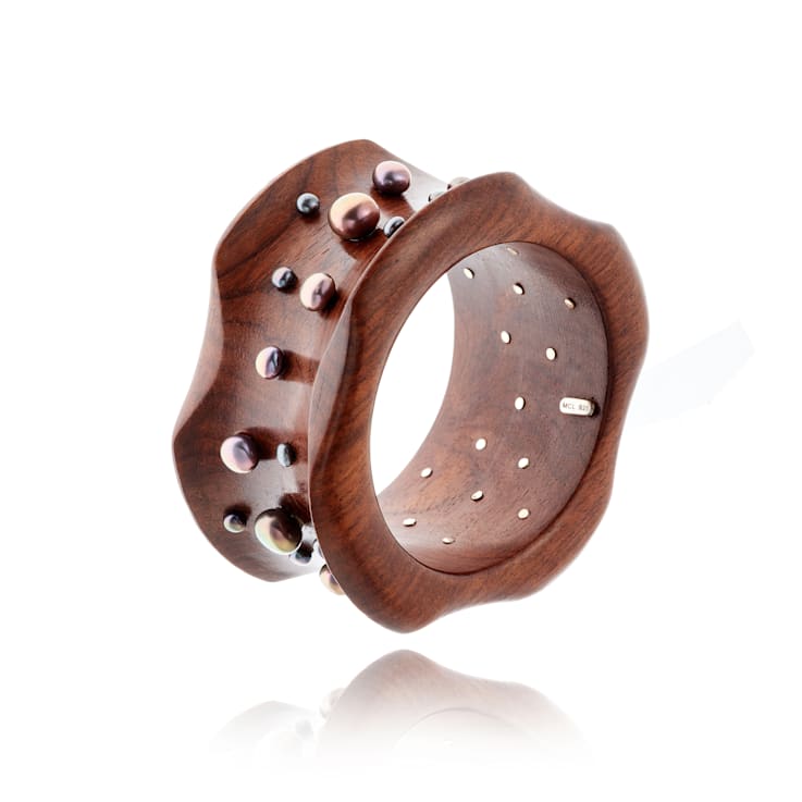 MCL Design Black Pearl Bangle Bracelet
