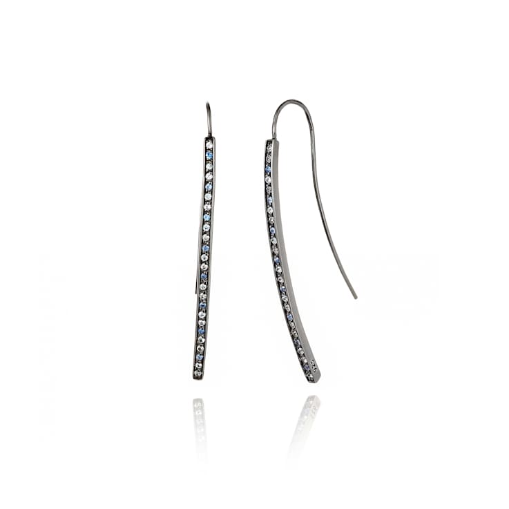MCL Design Ice Sapphire Arc Drop Earrings