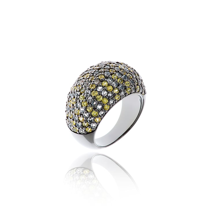 MCL Design Yellow Sapphire Stardust Pave Ring