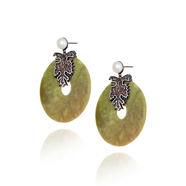 MCL Design Sapphire Jasper Pearl Earrings