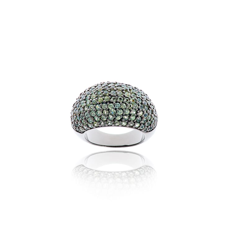 MCL Design Green Sapphire Stardust Pave Ring