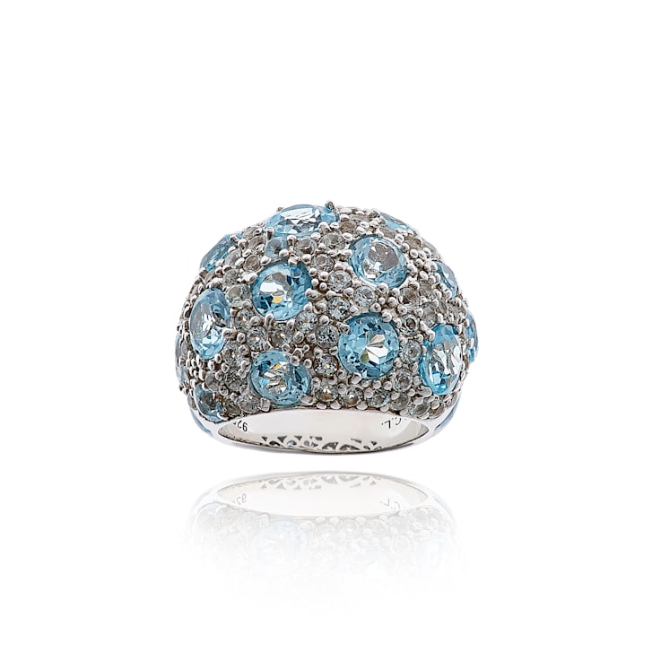 MCL Design White & Blue Topaz Ring