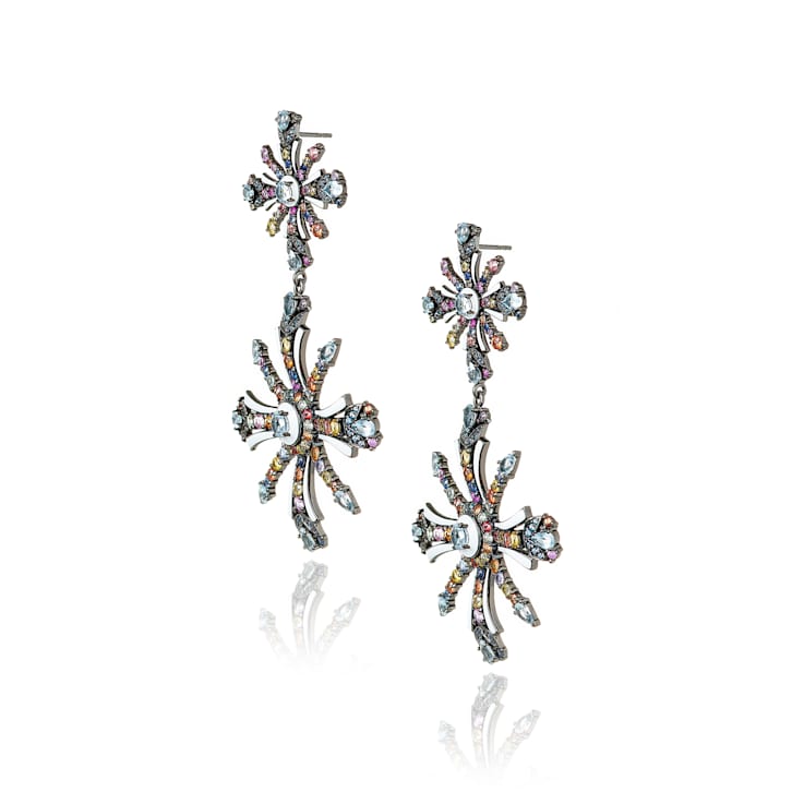 MCL Design Sapphire Crisscross Drop Earrings