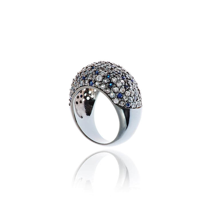 MCL Design Dark Ice Sapphire Stardust Pave Ring