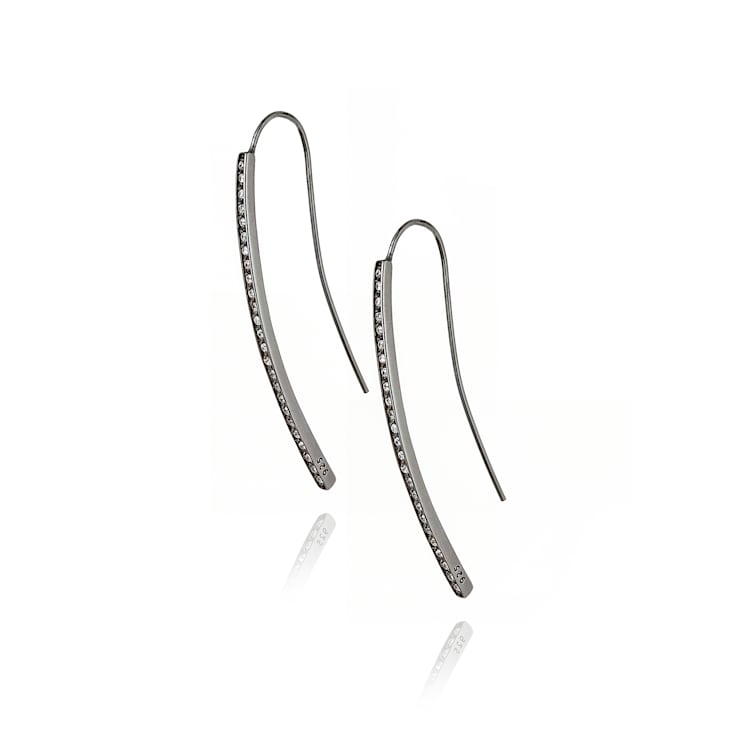 MCL Design White Zircon Arc Drop Earrings