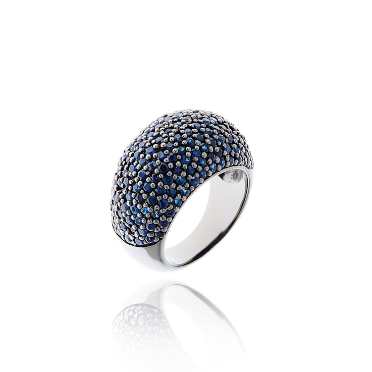 MCL Design Blue Sapphire Stardust Pave Ring