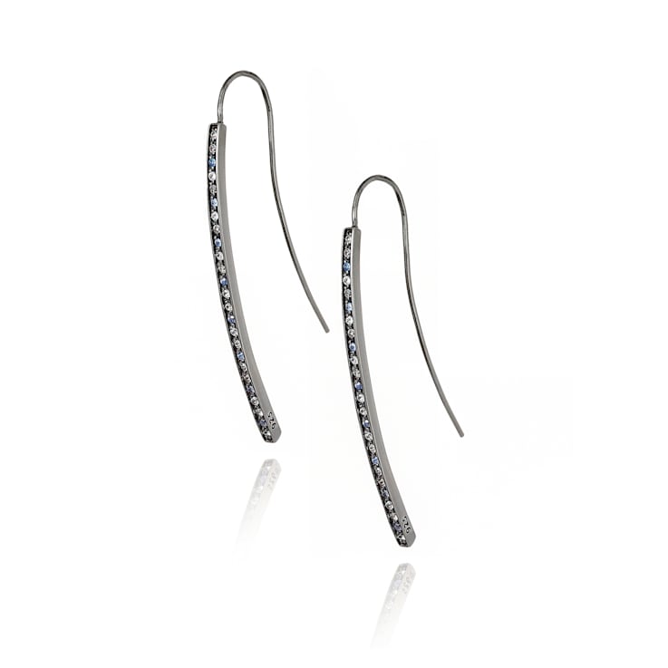 MCL Design Ice Sapphire Arc Drop Earrings
