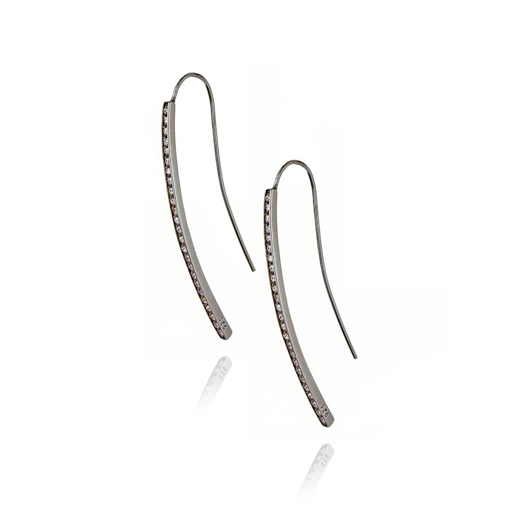 MCL Design Pink Sapphire Arc Drop Earrings