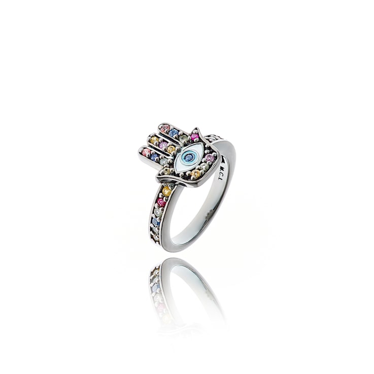 MCL Design Sapphire Hamsa Ring