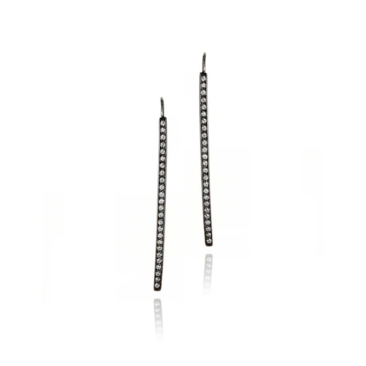 MCL Design White Zircon Arc Drop Earrings