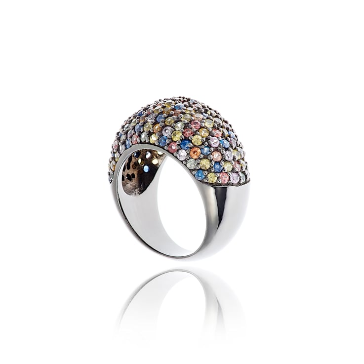 MCL Design Mixed Sapphire Stardust Pave Ring
