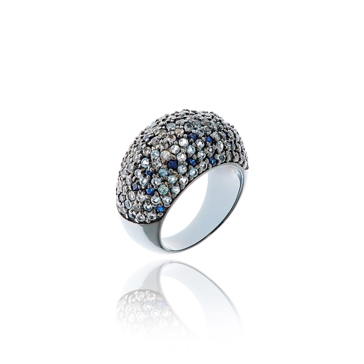 MCL Design Dark Ice Sapphire Stardust Pave Ring