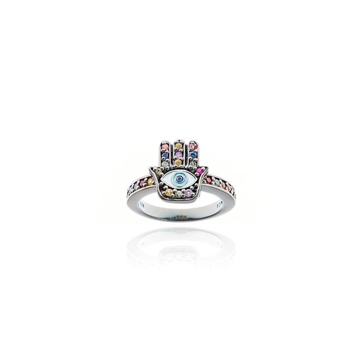 MCL Design Sapphire Hamsa Ring