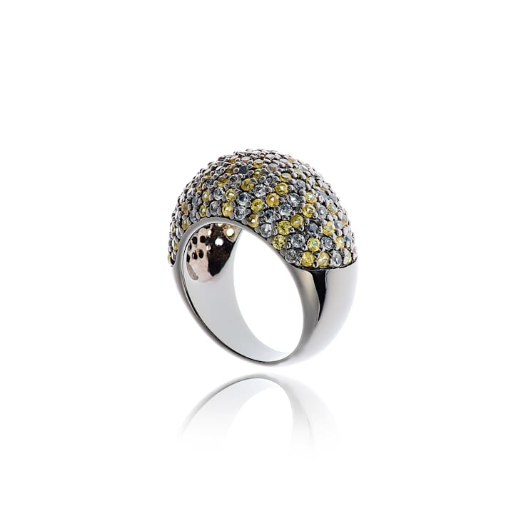 MCL Design Yellow Sapphire Stardust Pave Ring