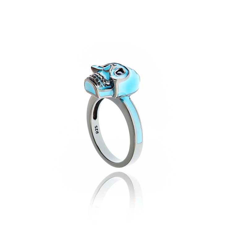 MCL Design Blue Sapphire Skull Ring