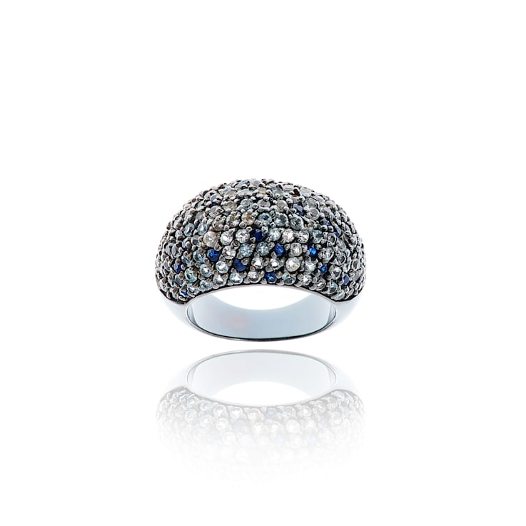 MCL Design Dark Ice Sapphire Stardust Pave Ring
