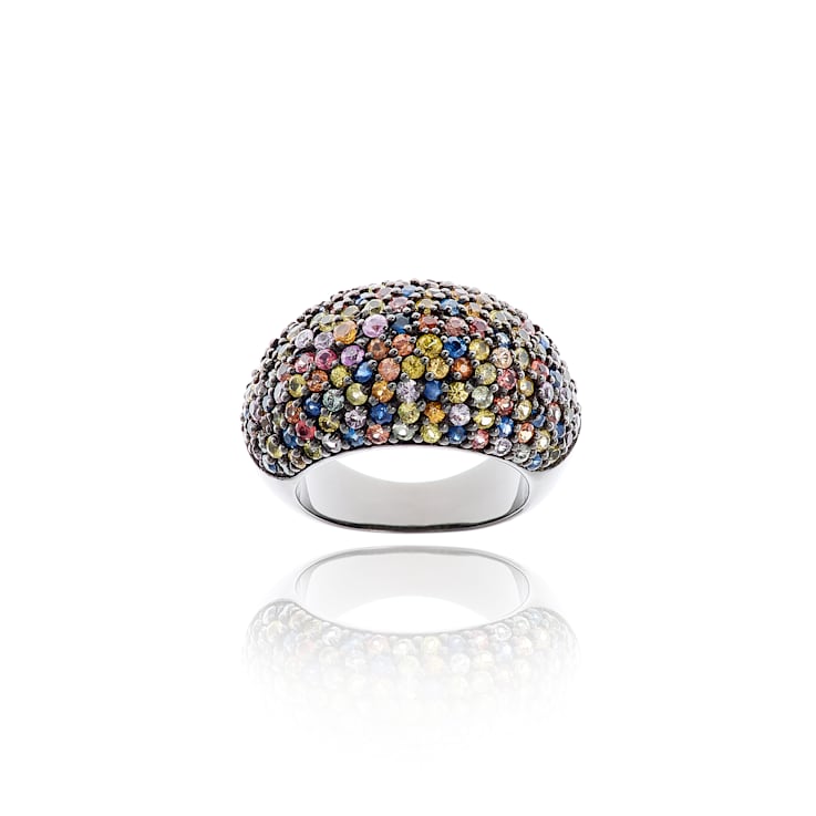 MCL Design Mixed Sapphire Stardust Pave Ring