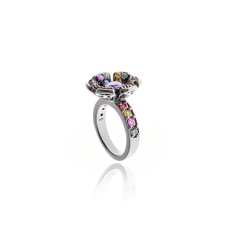 MCL Design Sapphire & Amethyst Flower Ring