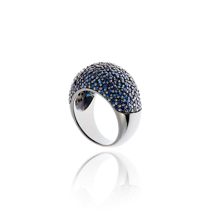 MCL Design Blue Sapphire Stardust Pave Ring