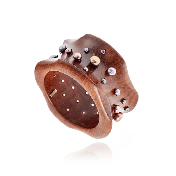 MCL Design Black Pearl Bangle Bracelet