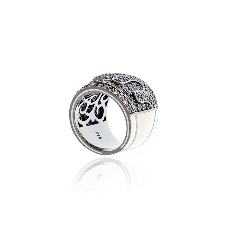 MCL Design Black & White Wave Ring
