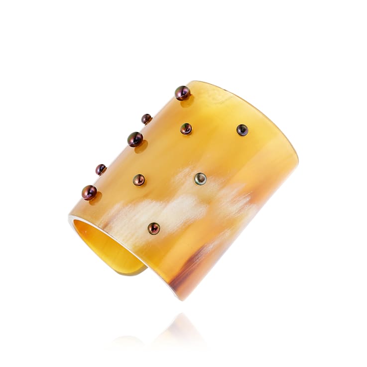 MCL Design Black Pearl Cuff Bracelet