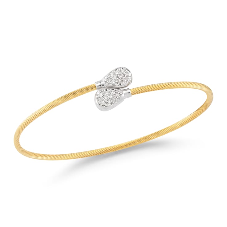 14K Yellow Gold 0.18 ct. tw. Diamond Wire Bangle