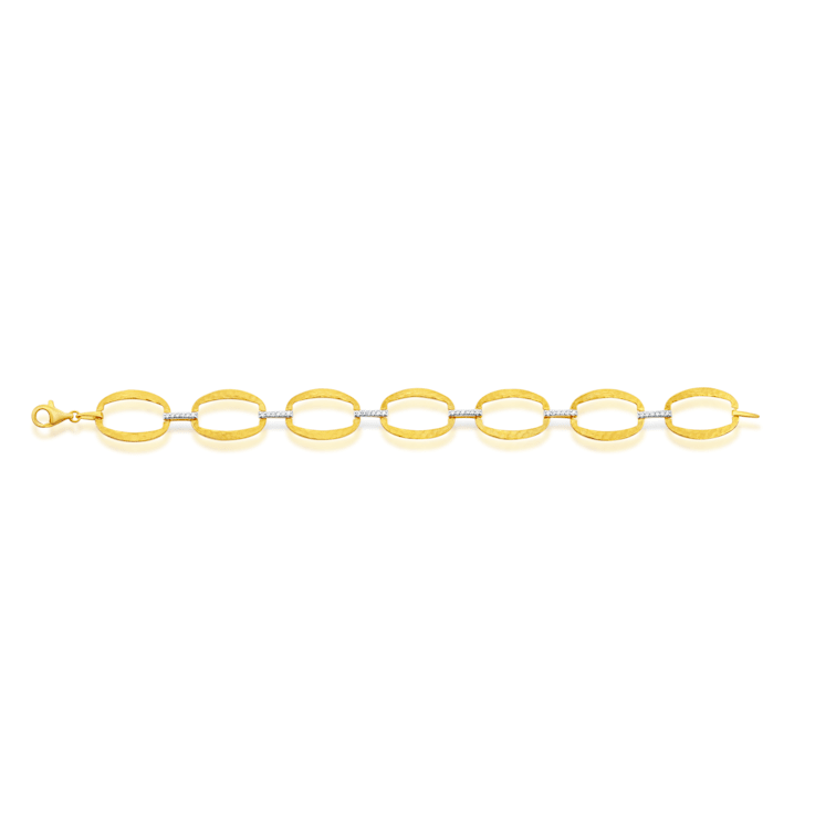 14K Gold 0.22 ct. tw. Open Ellipse Link Bracelet