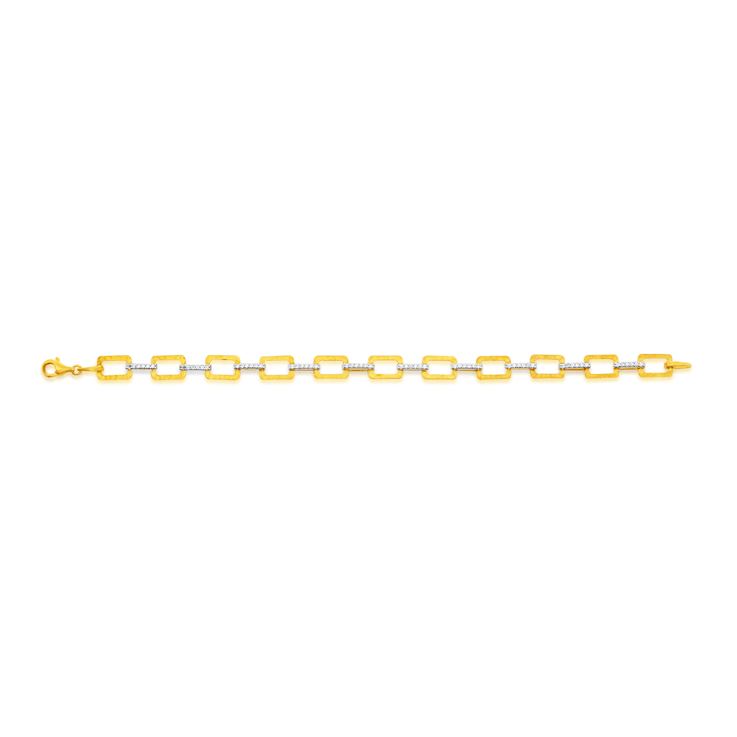 14K Gold 0.40 ct. tw. Open Rectangle Link Bracelet