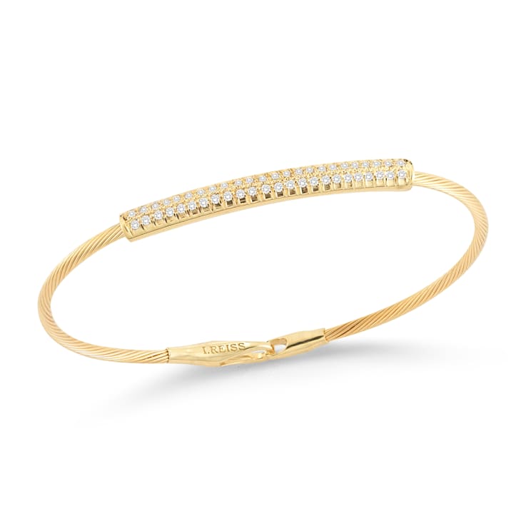 14K Yellow Gold 0.39 ct. tw. White Diamond Wire Bracelet