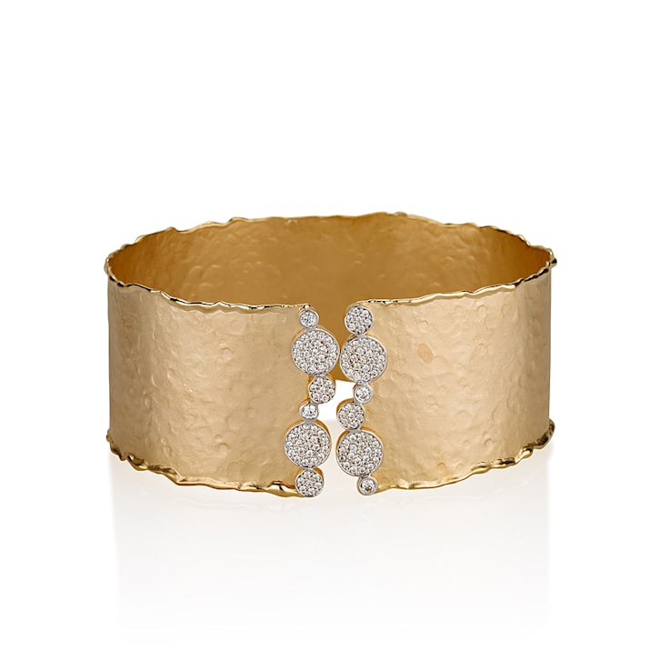 14K Gold 0.80 ct. tw. Diamond Cuff Bracelet
