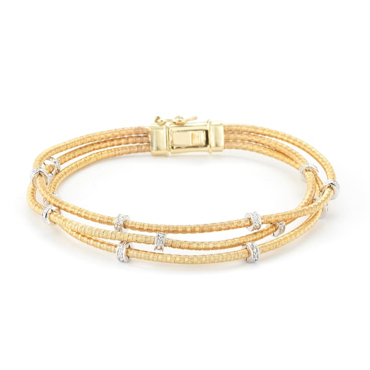14K Gold 0.20 ct. tw. White Diamond Mesh Bracelet