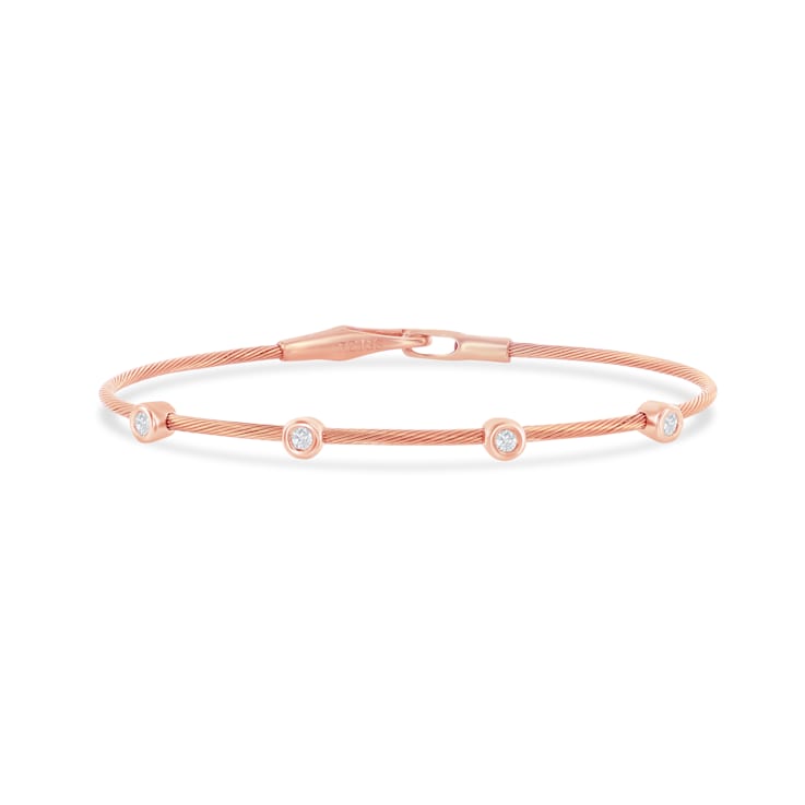 14K Rose Gold 0.14 ct. tw. Wire Bracelet