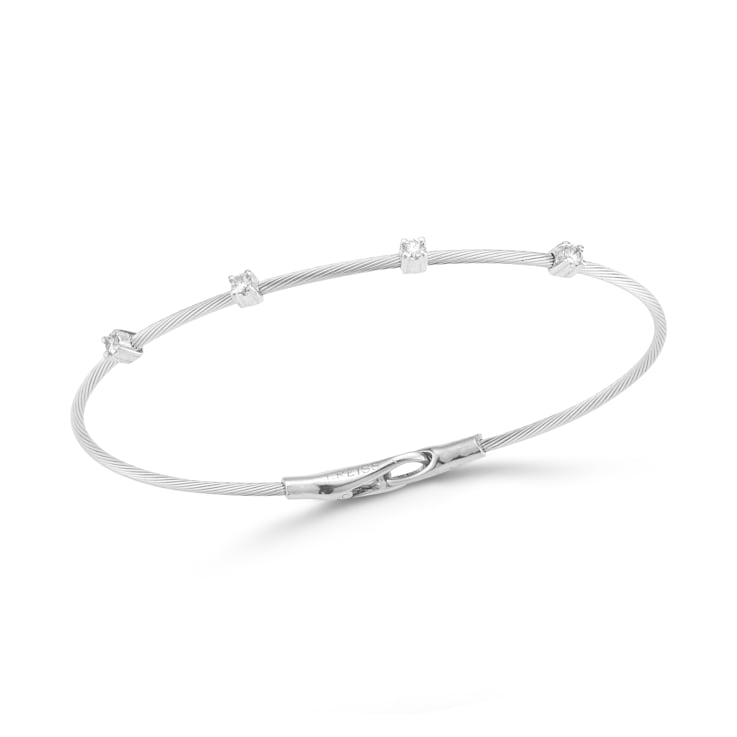 14K White Gold 0.20 ct. tw. Diamond Wire Bracelet