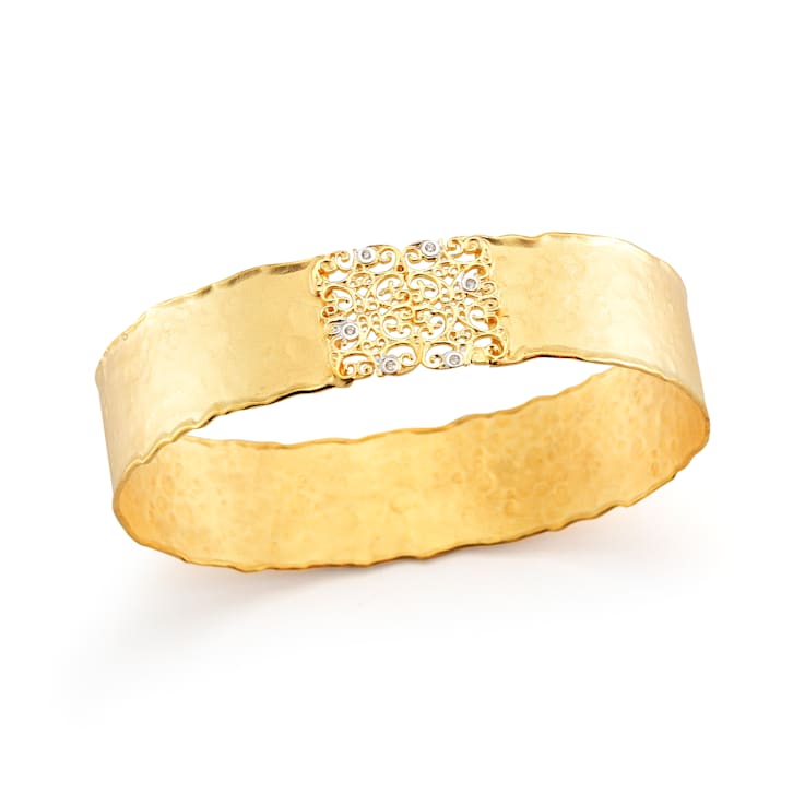 14K Gold 0.04 ct. tw. Diamond Cuff