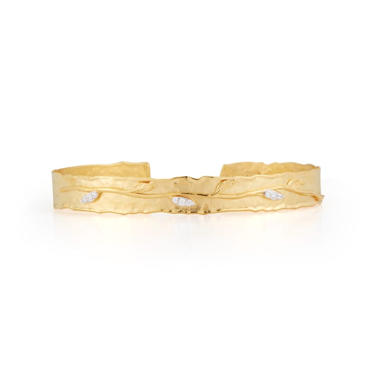 14K Gold 0.07 ct. tw. Diamond Cuff