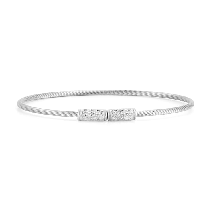 14K White Gold 0.15 ct. tw. Diamond Wire Bracelet
