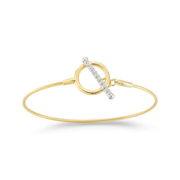 14K Yellow Gold 0.08 ct. tw. Diamond Toggle Wire Bracelet