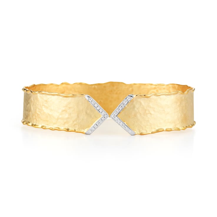 14K Gold 0.18 ct. tw. Diamond Cuff