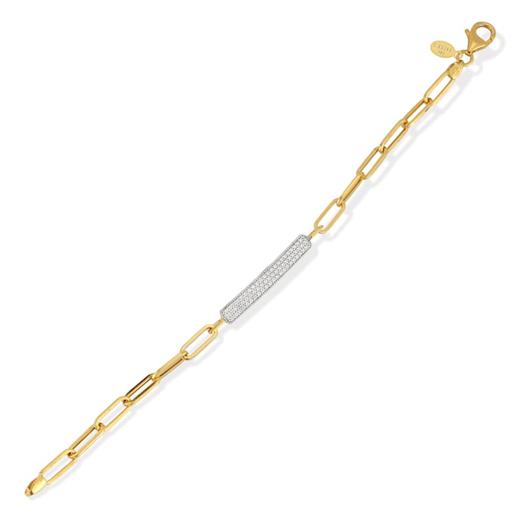 14K Gold 0.40 ct. tw. Open Link ID Bar Bracelet