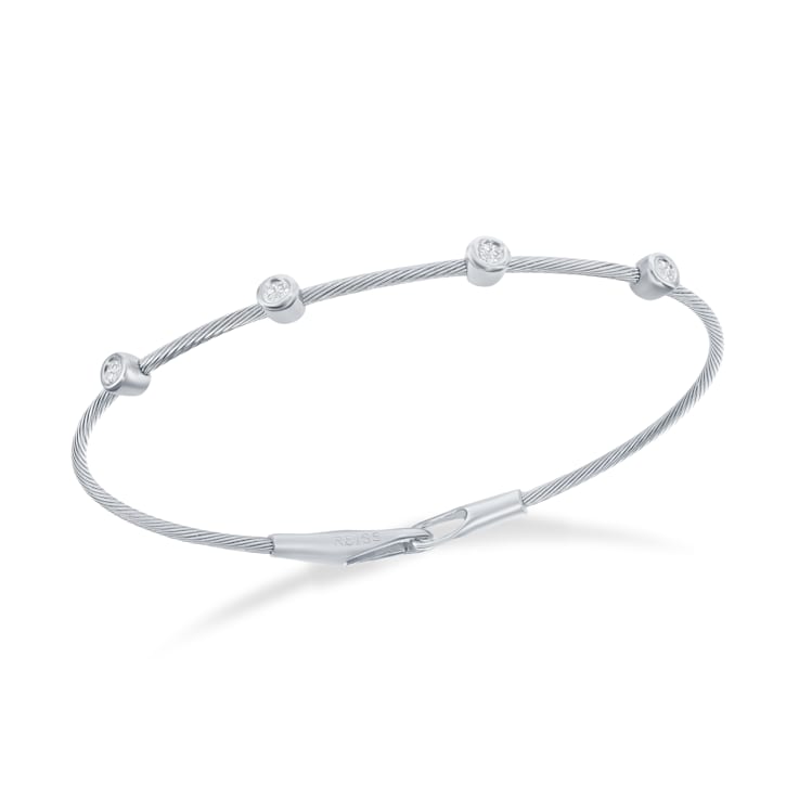 14K White Gold 0.14 ct. tw. Wire Bracelet