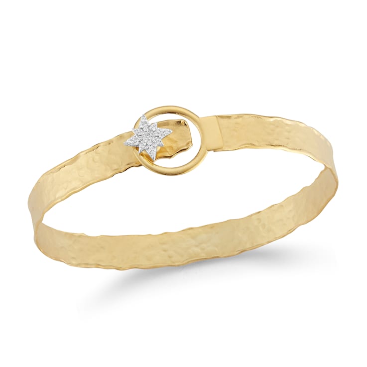 14K Gold 0.13 ct. tw. Diamond Cuff