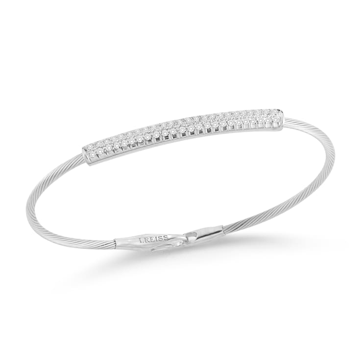 14K White Gold 0.39 ct. tw. White Diamond Wire Bracelet