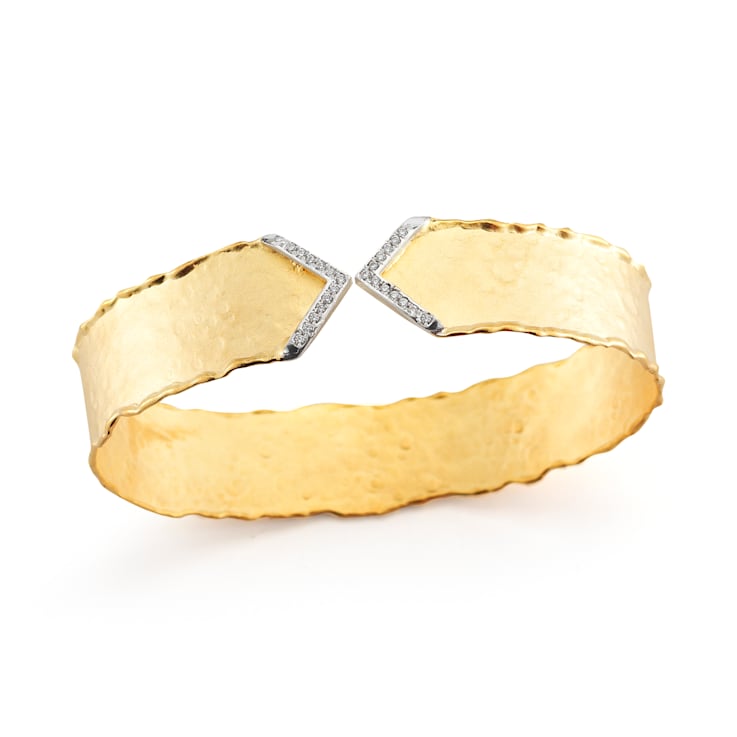 14K Gold 0.18 ct. tw. Diamond Cuff