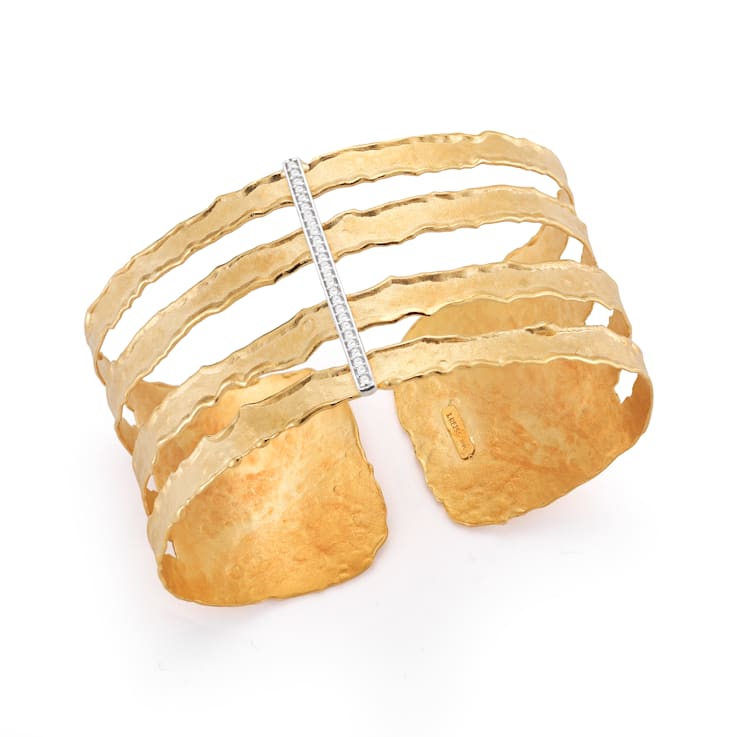 14K Gold 0.16 ct. tw. Diamond Cuff