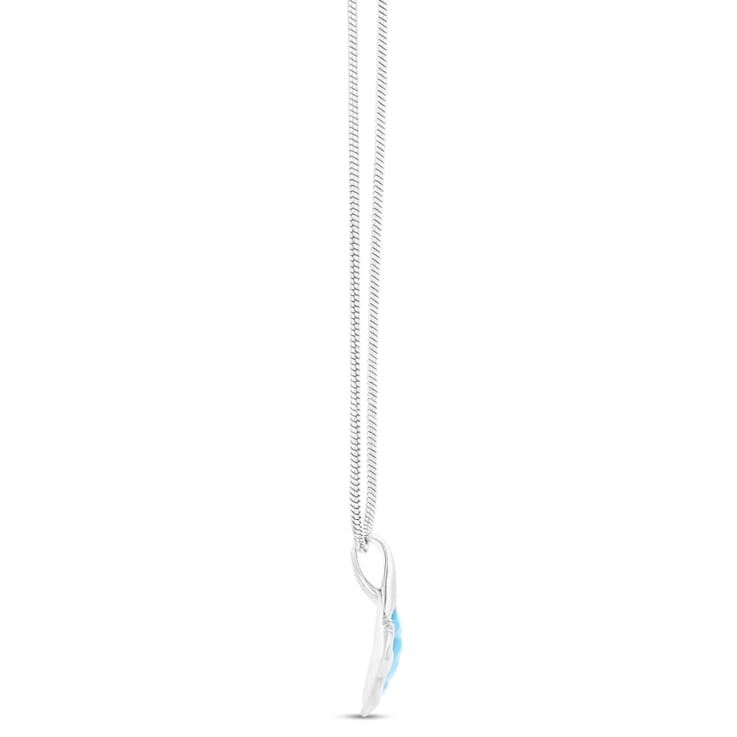 Larimar Tail Rhodium Over Sterling Silver Adjustable Necklace